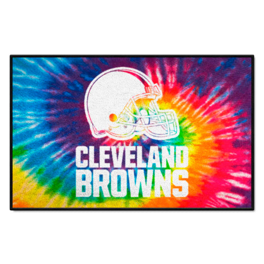Cleveland Browns Tie Dye Starter Mat Accent Rug - 19in. x 30in. - Cleveland Browns