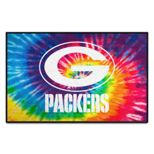 Green Bay Packers Tie Dye Starter Mat Accent Rug - 19in. x 30in. - Green Bay Packers