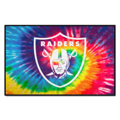 Las Vegas Raiders Tie Dye Starter Mat Accent Rug - 19in. x 30in. - Las Vegas Raiders