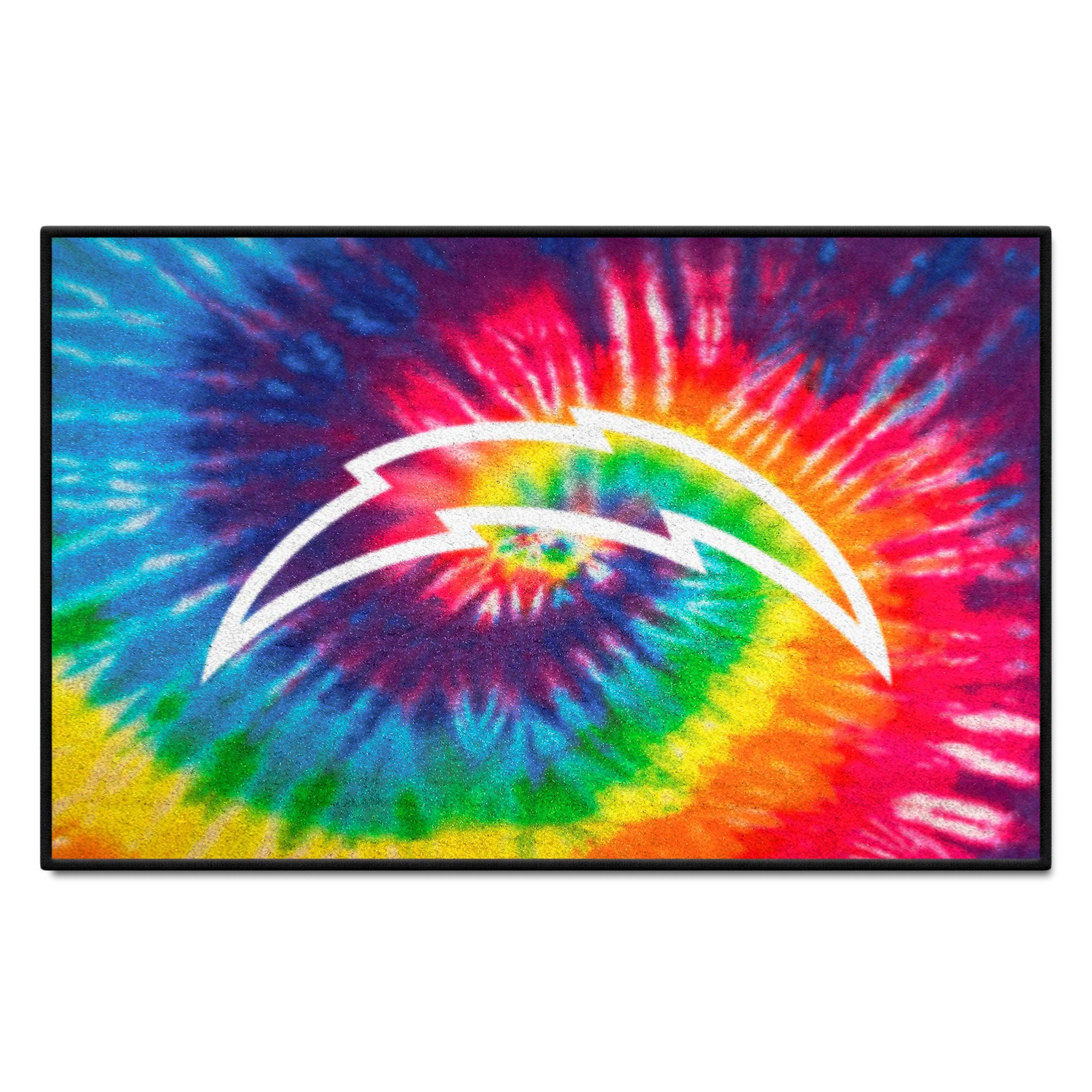 Los Angeles Chargers Tie Dye Starter Mat Accent Rug - 19in. x 30in. - Los Angeles Chargers