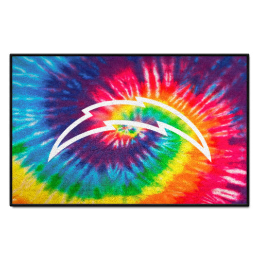 Los Angeles Chargers Tie Dye Starter Mat Accent Rug - 19in. x 30in. - Los Angeles Chargers