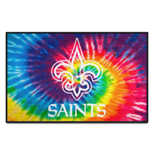 New Orleans Saints Tie Dye Starter Mat Accent Rug - 19in. x 30in. - New Orleans Saints