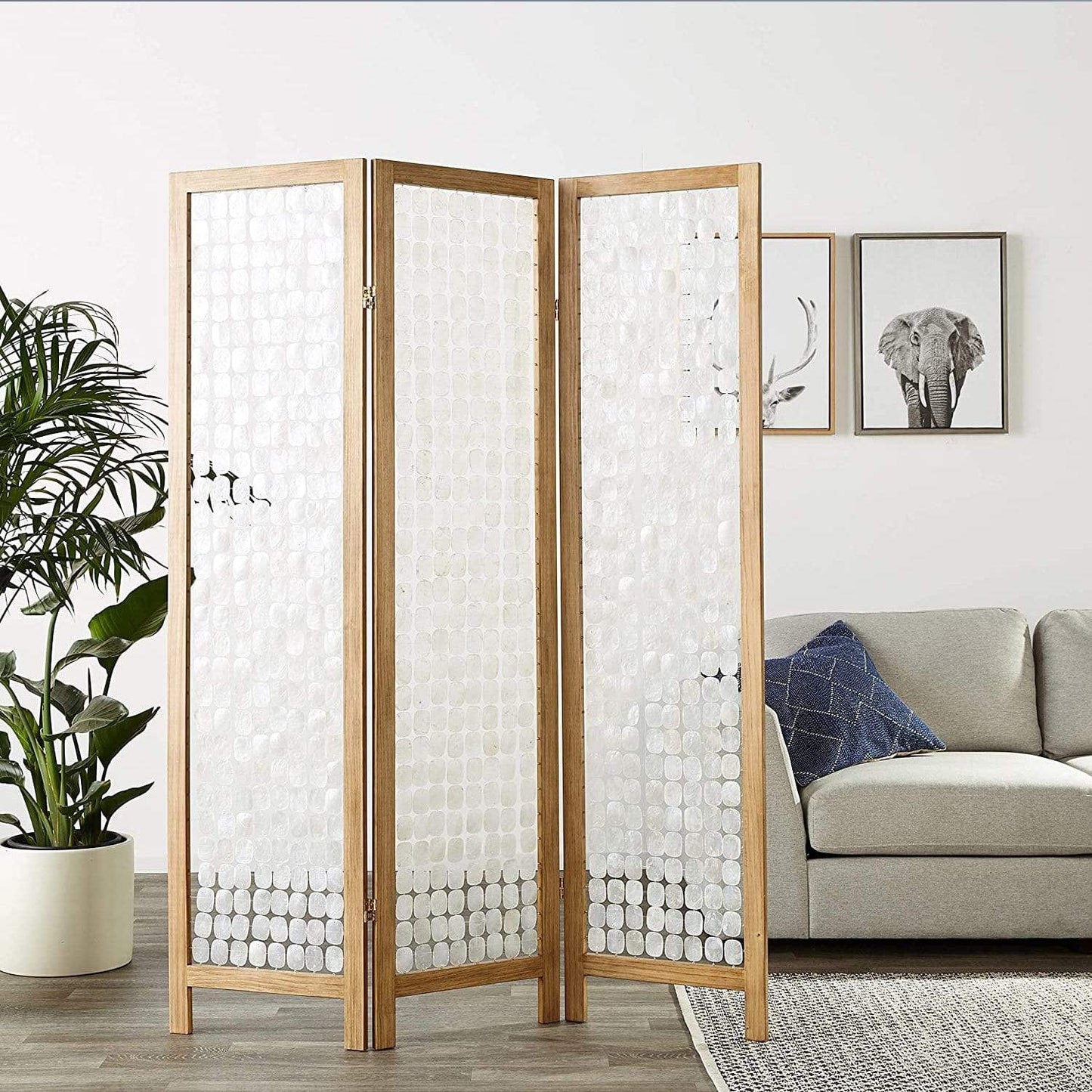 54 X 1.5 X 71 Clear Capiz Shell Screen - Homeroots - Flyclothing LLC