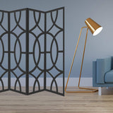 84 X 2 X 84 Black Wood 4 Panel Screen - Homeroots - Flyclothing LLC