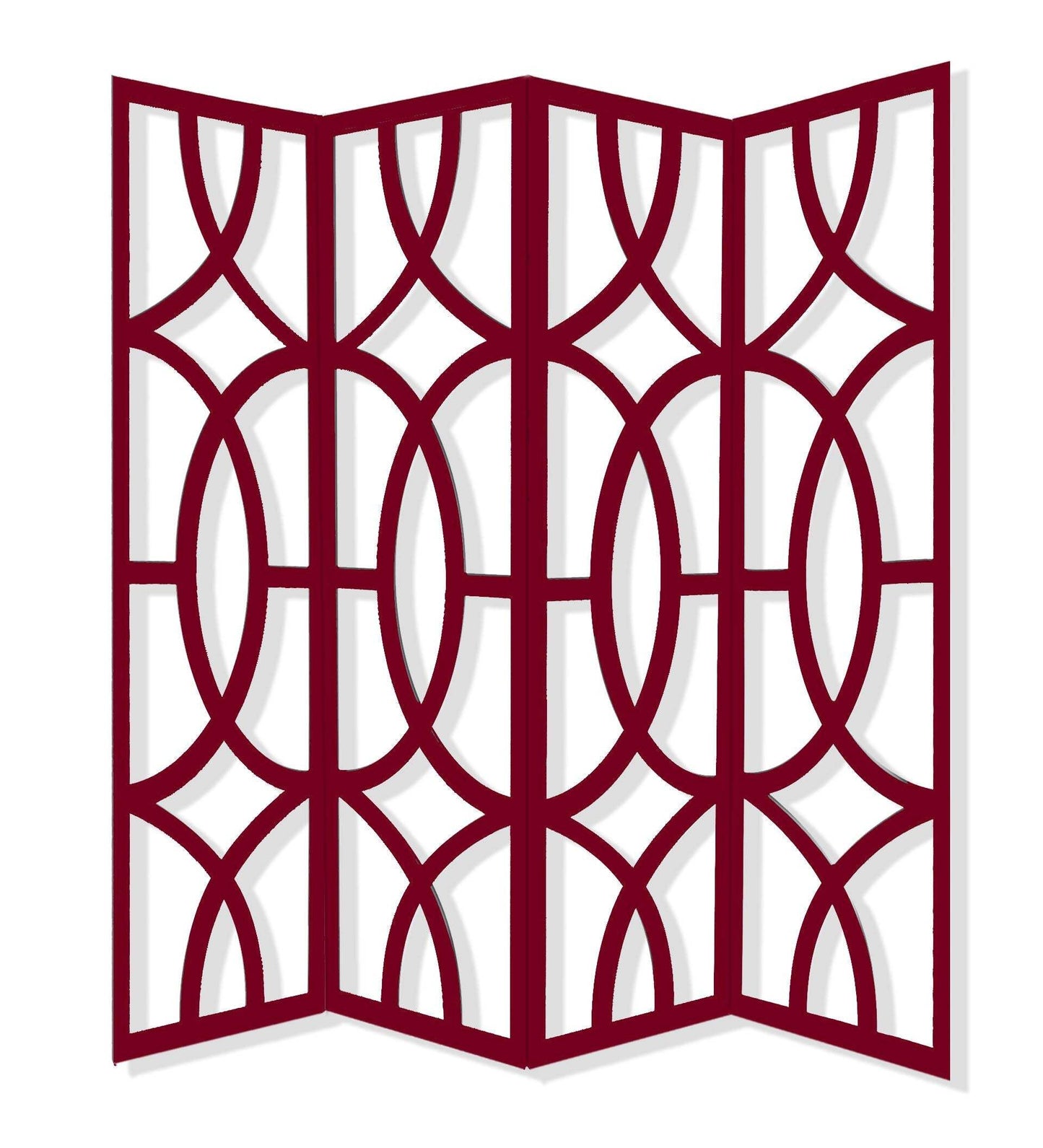 84 X 2 X 84 Red Wood 4 Panel Screen - Homeroots - Flyclothing LLC