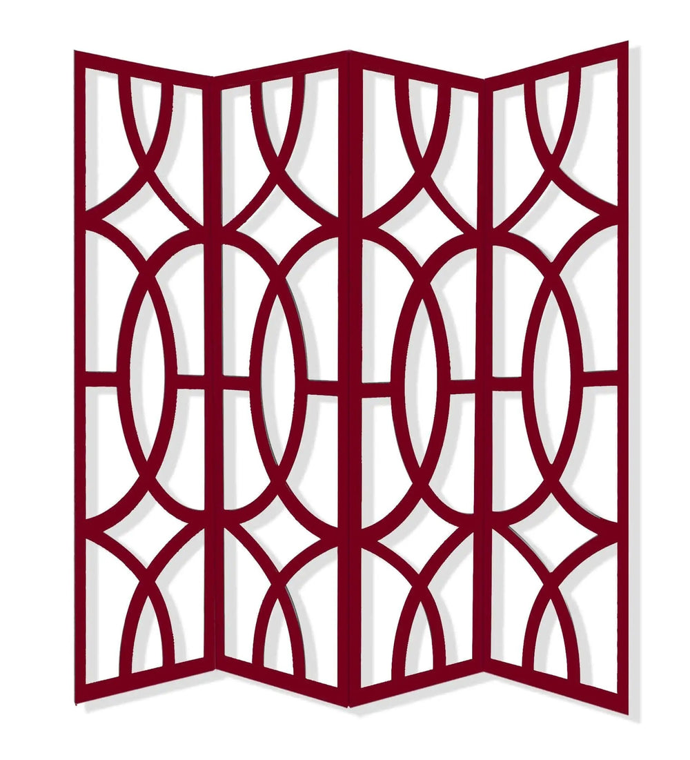 84 X 2 X 84 Red Wood 4 Panel  Screen - Homeroots
