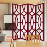 84 X 2 X 84 Red Wood 4 Panel Screen - Homeroots - Flyclothing LLC