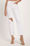 RISEN Full Size Distressed Cropped Straight Jeans - Trendsi - Flyclothing LLC