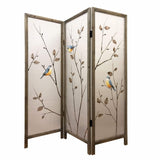 60 X 1 X 63 Brown Fabric And Wood 3 Panel Screen - Homeroots - Flyclothing LLC