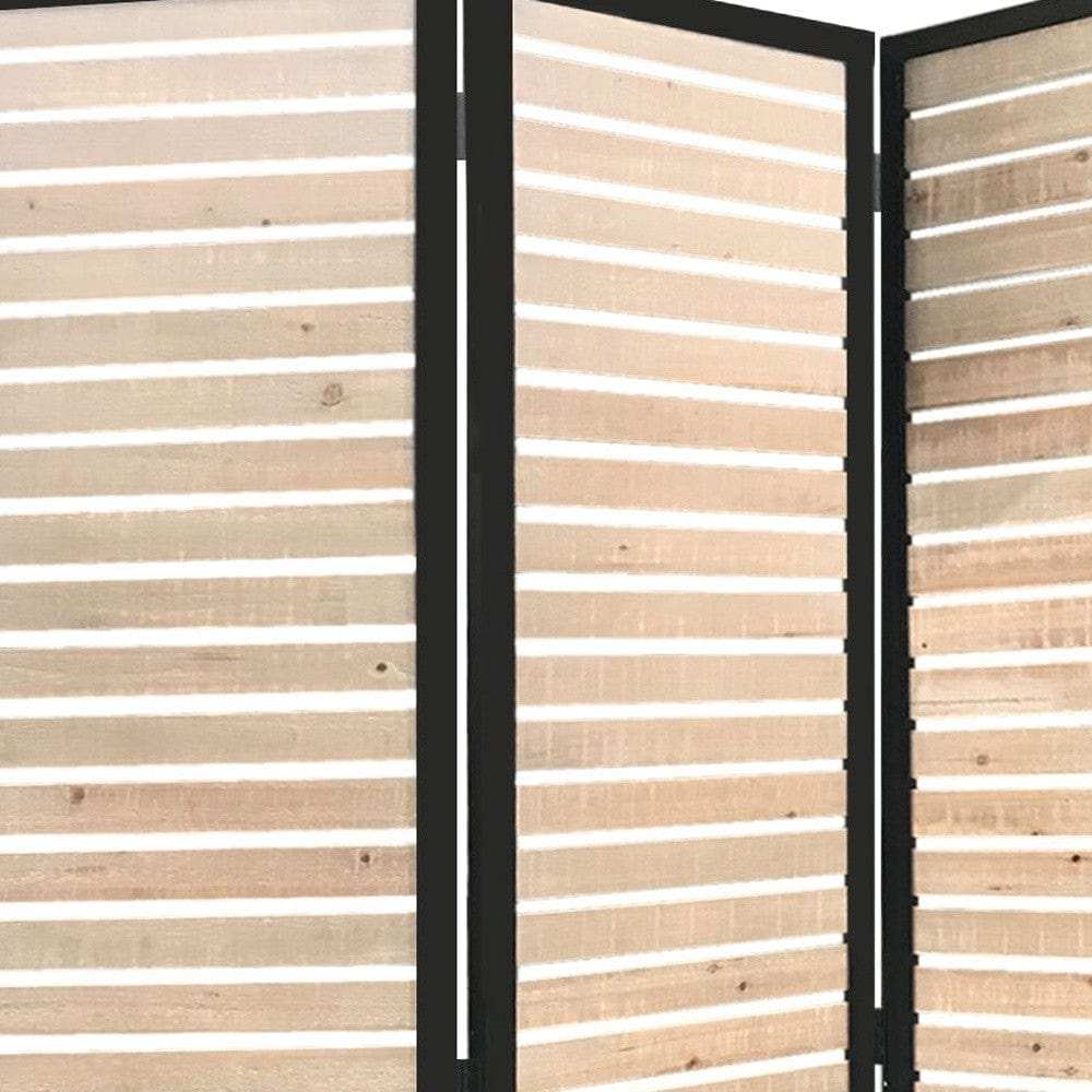 41 X 1.5 X 67 Natural Brown Wood And Metal Screen - Homeroots - Flyclothing LLC