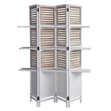 63 X 10 X 71 Traditional White Wood Shutter  Screen - Homeroots