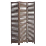 Distressed Light Wood Shutter Three Panel Room Divider Screen - Homeroots