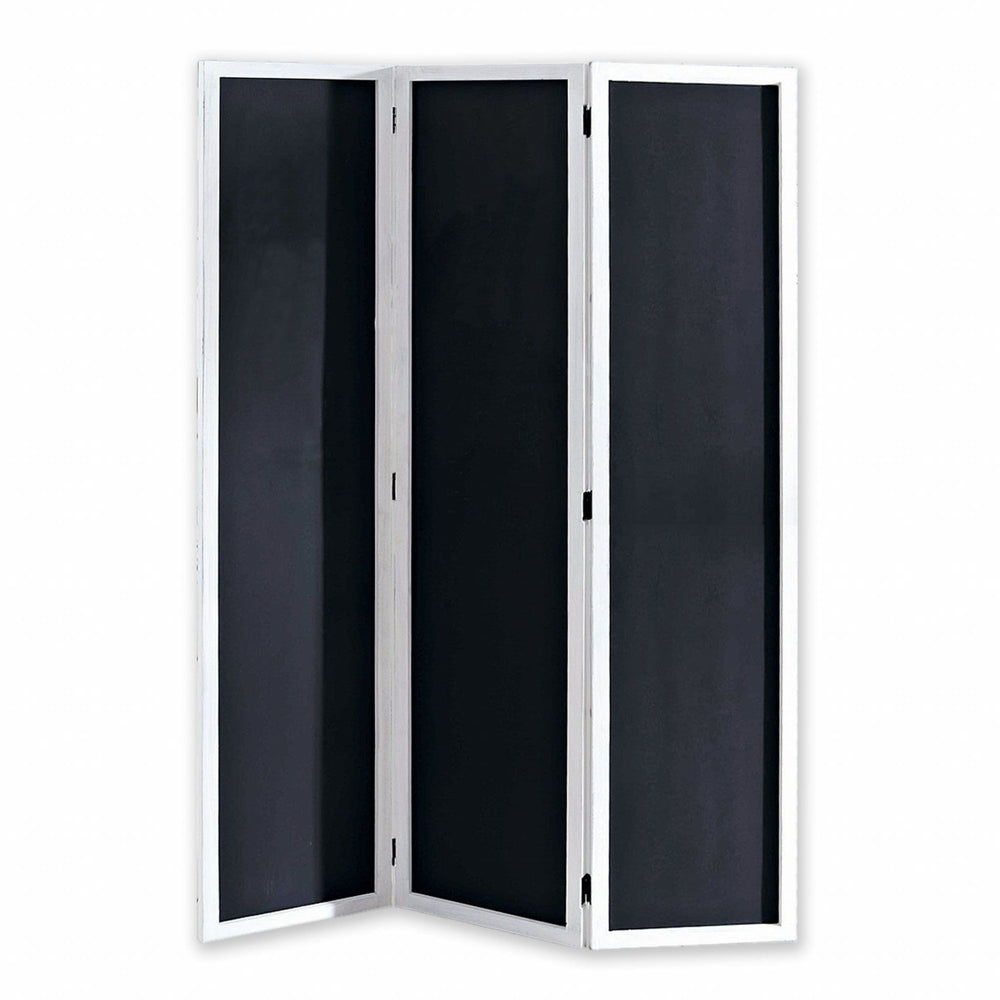 47 X 1.5 X 67 Black And White Wood Chalkboard - Screen - Homeroots