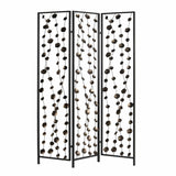 48 X 1 X 71 Gray And Bronze Metal Falling Blooms  Screen - Homeroots