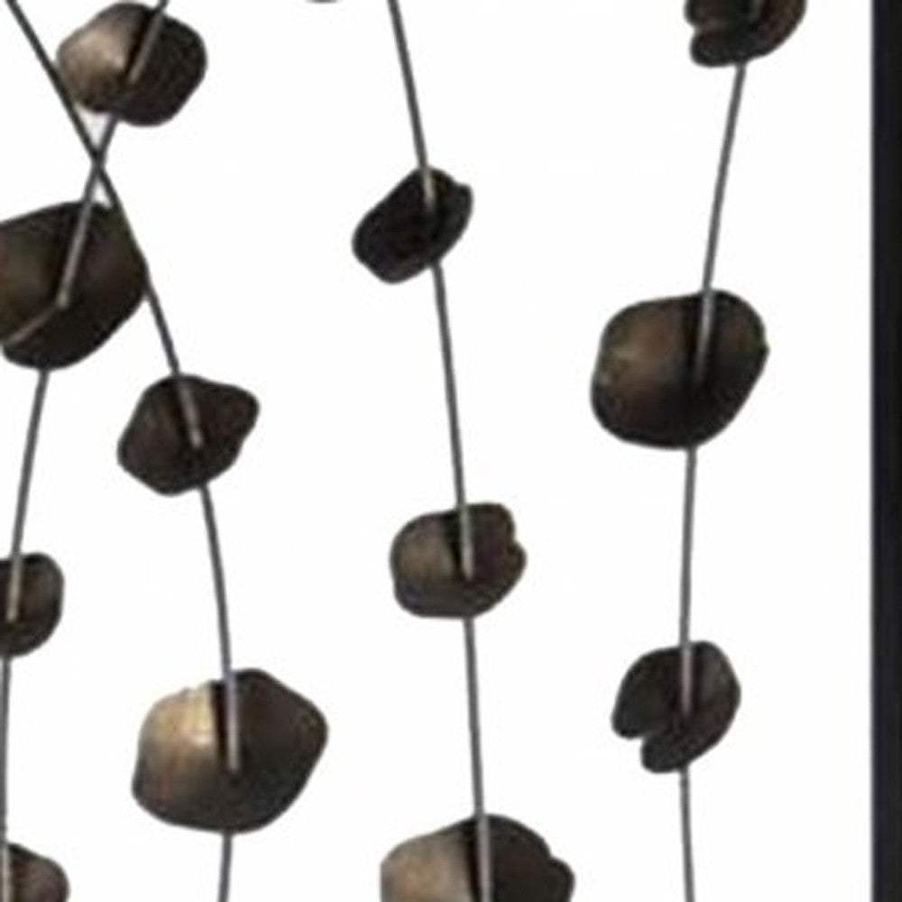 48 X 1 X 71 Gray And Bronze Metal Falling Blooms Screen - Homeroots - Flyclothing LLC