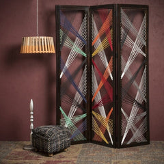 61 X 1.5 X 72 Multicolor Fabric And Wood Traverse  Screen - Homeroots