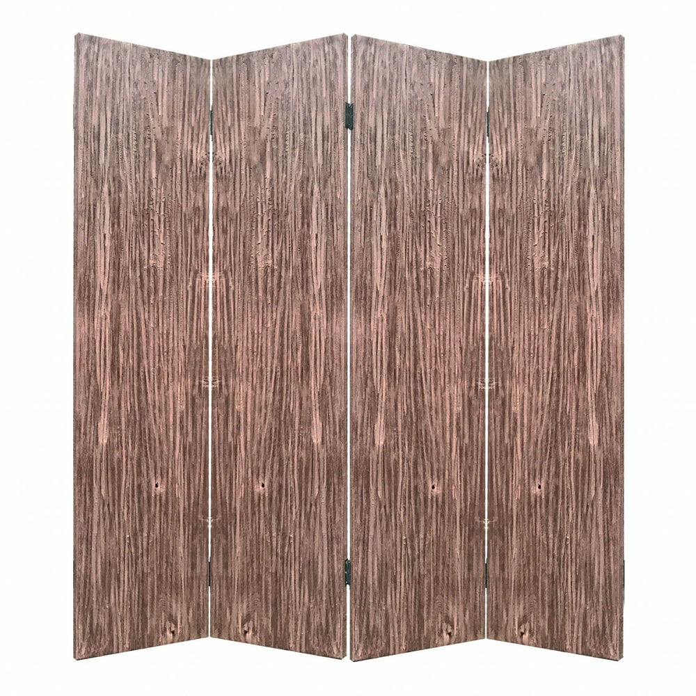 84 X 2 X 84 Brown 4 Panel Wood Woodland - Screen - Homeroots