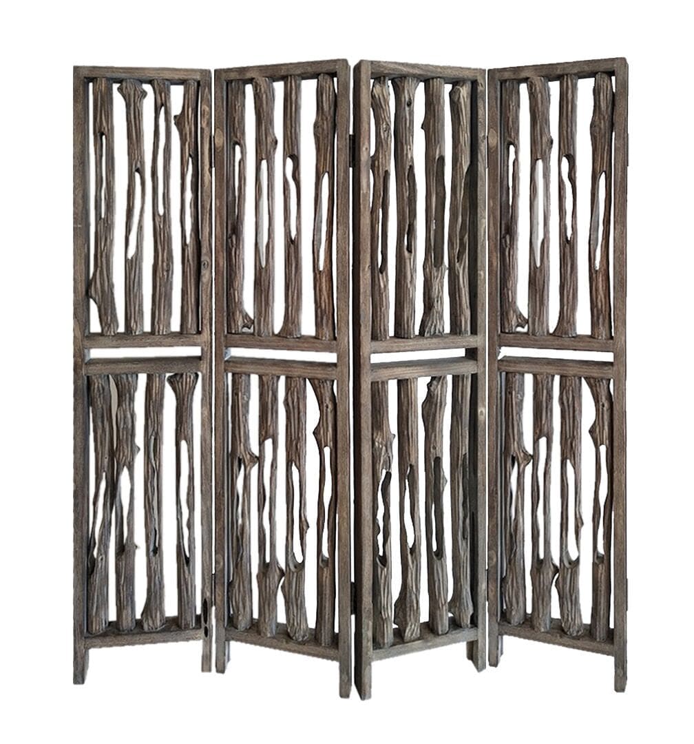 84" X 3" X 84" Weathered Brown, Wood, Wrightwood - Screen - Homeroots - Flyclothing LLC