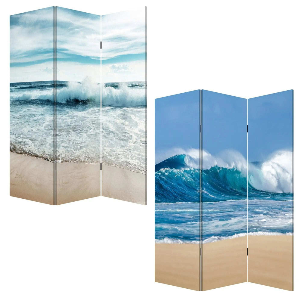 48 X 1 X 72 Multicolor Canvas Surf's Up - 3 Panel Screen - Homeroots - Flyclothing LLC