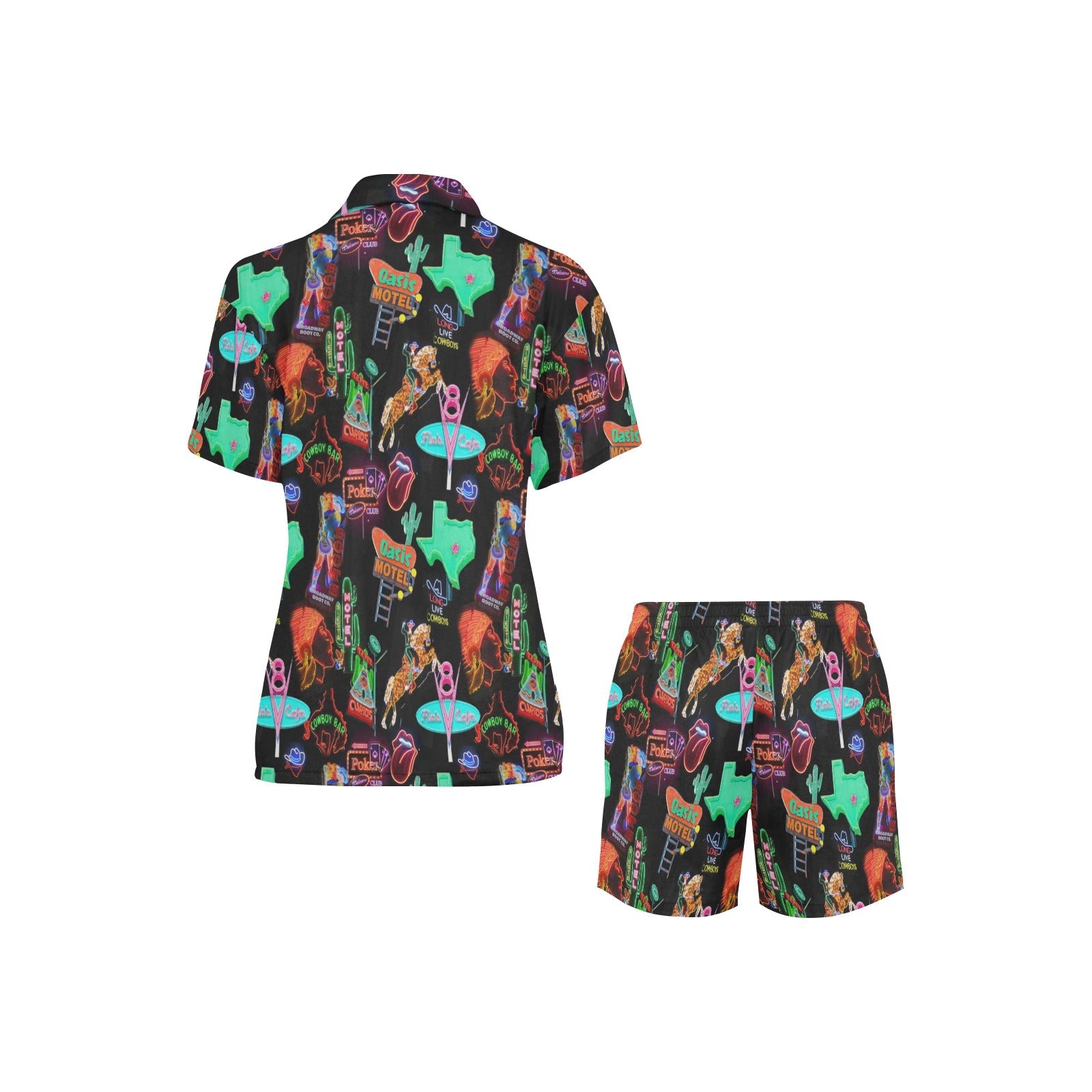 Baha Ranch Vegas Neon Women's Western Pajama Set