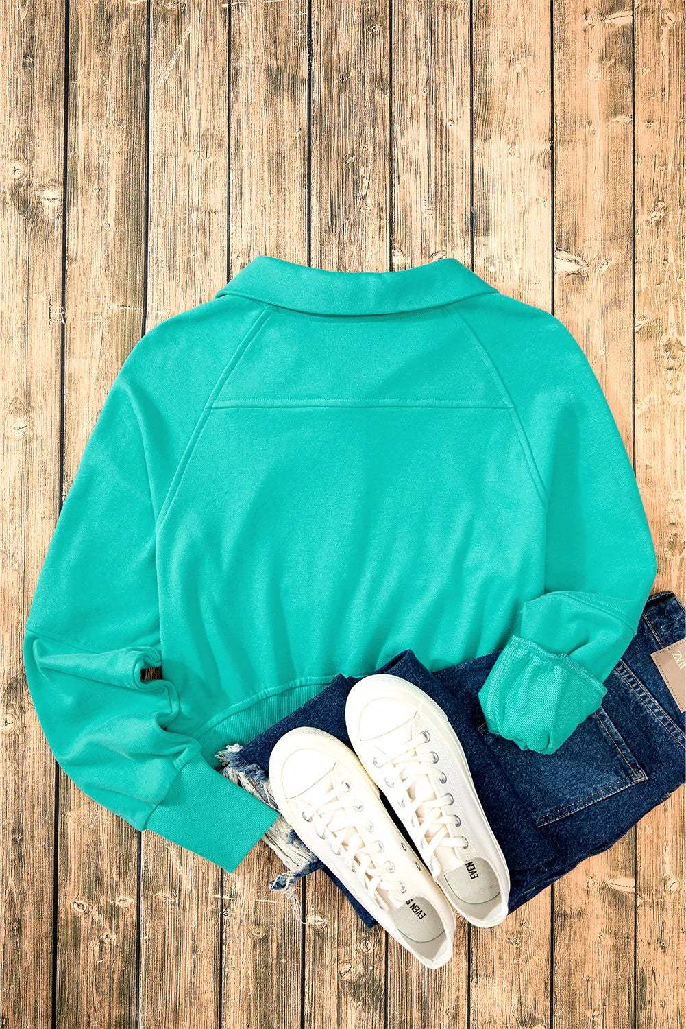 Half Zip Long Sleeve Sweatshirt - Trendsi - Flyclothing LLC