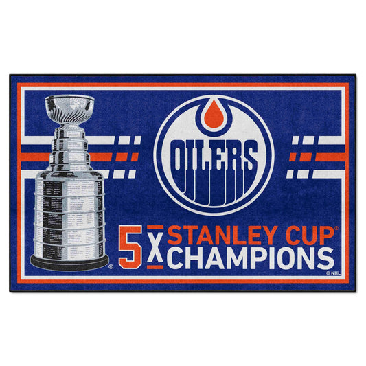 Edmonton Oilers Dynasty 5ft. x 8ft. Plush Area Rug - Edmonton Oilers