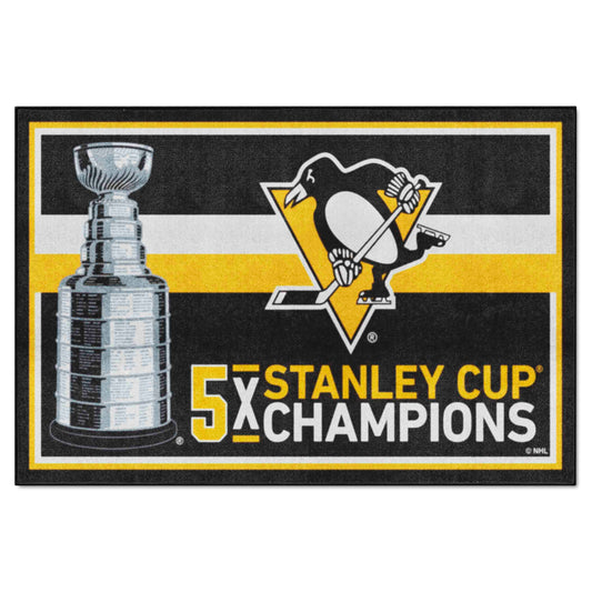 Pittsburgh Penguins Dynasty 5ft. x 8ft. Plush Area Rug - Pittsburgh Penguins