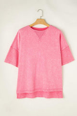 Plus Size Round Neck Half Sleeve T-Shirt - Trendsi - Flyclothing LLC