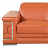 Two Piece Indoor Camel Italian Leather Five Person Seating Set - Homeroots - Flyclothing LLC