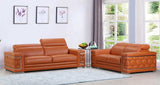 Two Piece Indoor Camel Italian Leather Five Person Seating Set - Homeroots - Flyclothing LLC