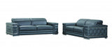 Two Piece Indoor Dark Gray Italian Leather Five Person Seating Set - Homeroots - Flyclothing LLC