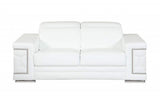 Two Piece Indoor White Italian Leather Five Person Seating Set - Homeroots - Flyclothing LLC