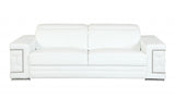 Two Piece Indoor White Italian Leather Five Person Seating Set - Homeroots