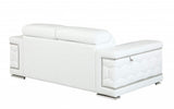 Two Piece Indoor White Italian Leather Five Person Seating Set - Homeroots - Flyclothing LLC