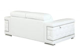 Two Piece Indoor White Italian Leather Five Person Seating Set - Homeroots
