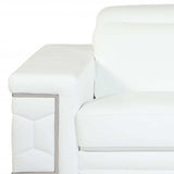 Two Piece Indoor White Italian Leather Five Person Seating Set - Homeroots - Flyclothing LLC