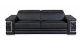 Two Piece Indoor Black Italian Leather Five Person Seating Set - Homeroots - Flyclothing LLC