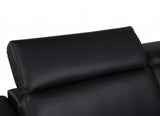 Two Piece Indoor Black Italian Leather Five Person Seating Set - Homeroots - Flyclothing LLC
