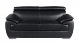 Two Piece Indoor Black Genuine Leather Five Person Seating Set - Homeroots - Flyclothing LLC
