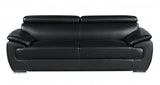 Two Piece Indoor Black Genuine Leather Five Person Seating Set - Homeroots