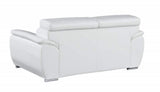 Two Piece Indoor White Genuine Leather Five Person Seating Set - Homeroots - Flyclothing LLC