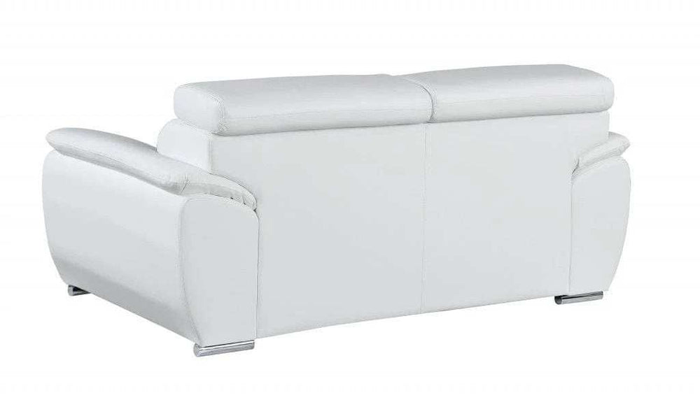 Two Piece Indoor White Genuine Leather Five Person Seating Set - Homeroots - Flyclothing LLC