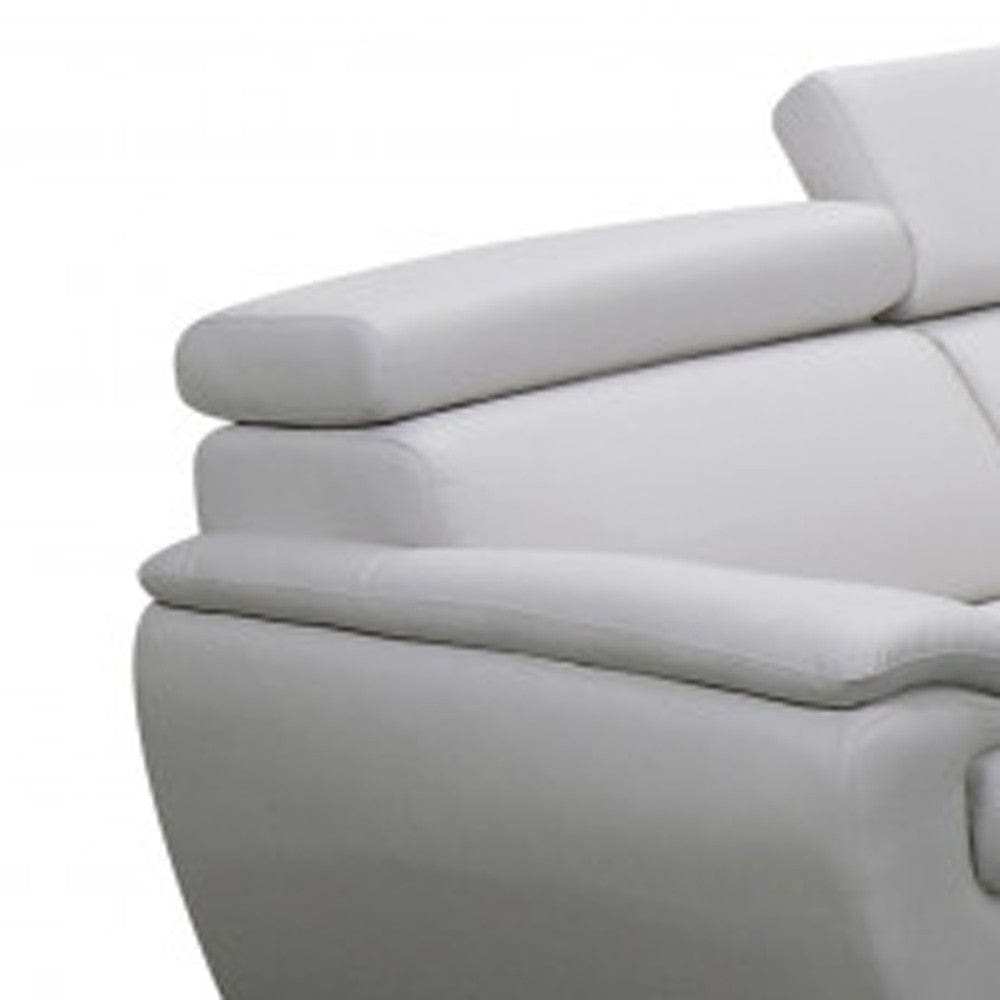 Two Piece Indoor White Genuine Leather Five Person Seating Set - Homeroots - Flyclothing LLC