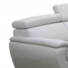 Two Piece Indoor White Genuine Leather Five Person Seating Set - Homeroots