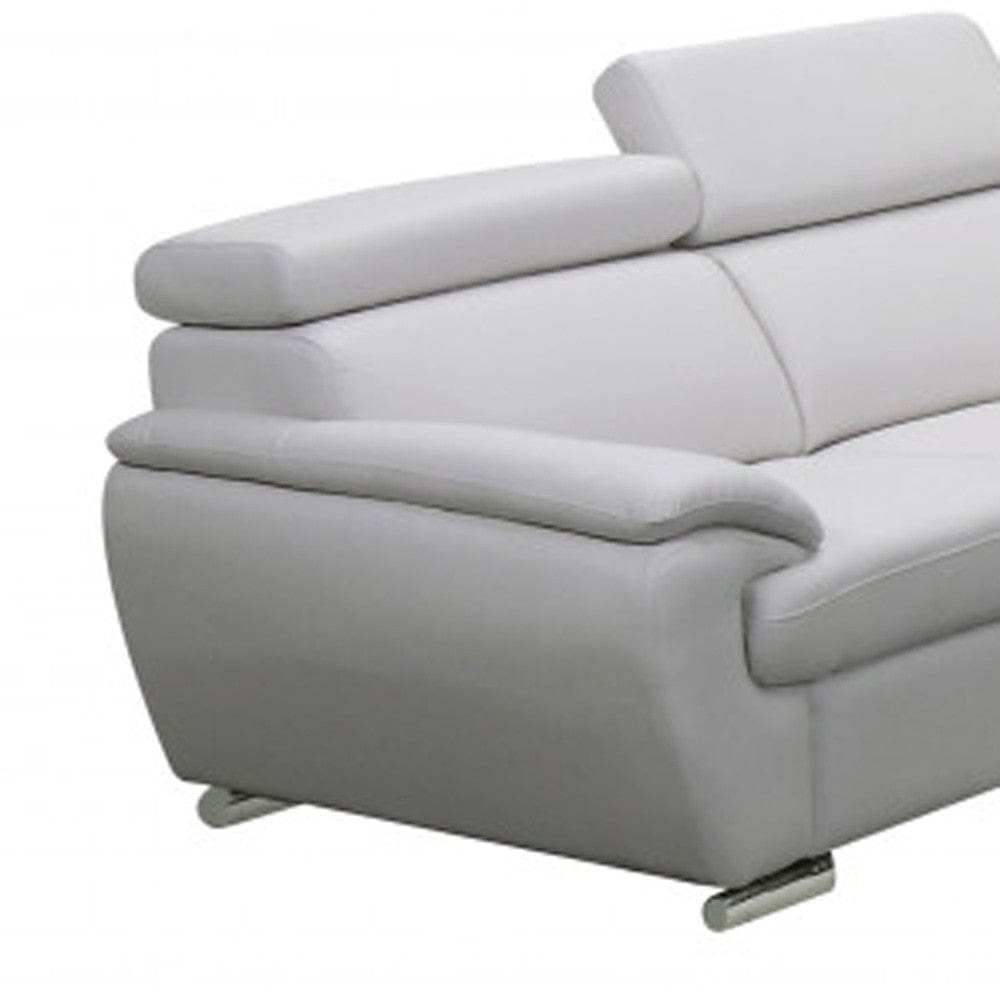 Two Piece Indoor White Genuine Leather Five Person Seating Set - Homeroots - Flyclothing LLC