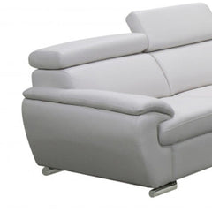 Two Piece Indoor White Genuine Leather Five Person Seating Set - Homeroots