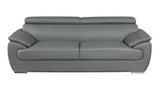 Two Piece Indoor Gray Genuine Leather Five Person Seating Set - Homeroots