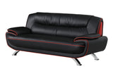 Two Piece Indoor Black Genuine Leather Five Person Seating Set - Homeroots