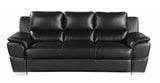 Two Piece Indoor Black Genuine Leather Five Person Seating Set - Homeroots - Flyclothing LLC