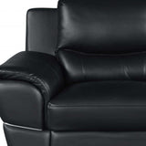 Two Piece Indoor Black Genuine Leather Five Person Seating Set - Homeroots - Flyclothing LLC